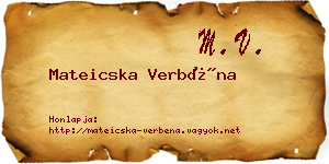 Mateicska Verbéna névjegykártya